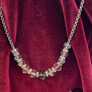 LOFT Silver and Gold Crystal Necklace